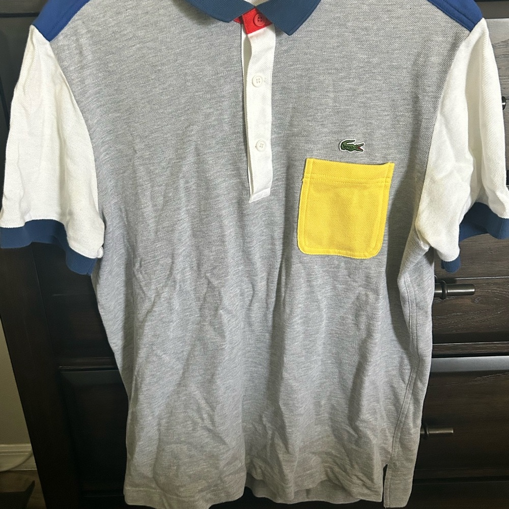 Lacoste Gray and Yellow Polo Shirt